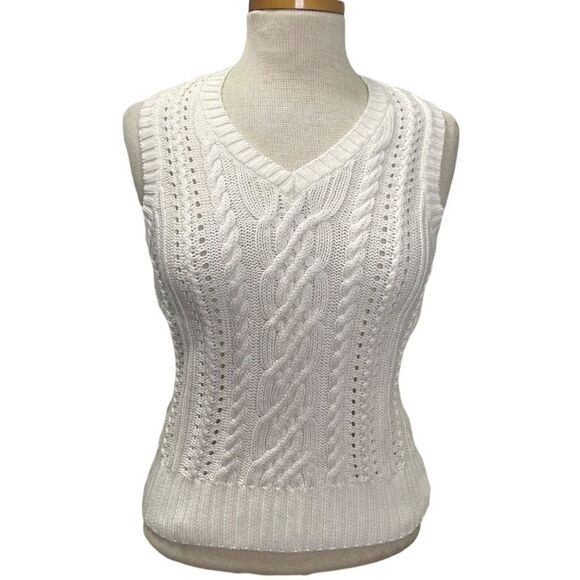 Lilly Pulitzer Cable Knit Cotton Knit Vest Size Medium - Picture 7 of 7